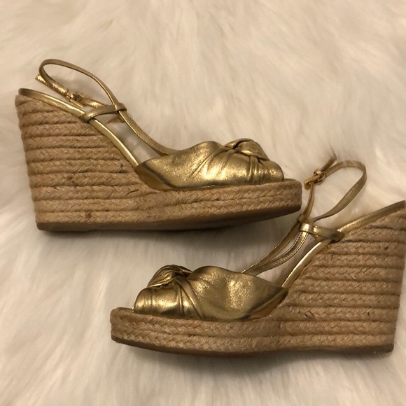 Prada Gold Rope Wedges - Picture 3 of 4
